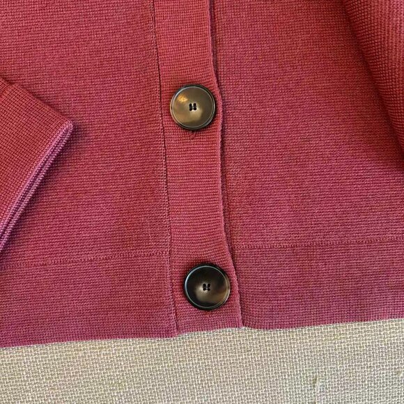 BEST Sezane Betty Cardigan Medium Rosewood Pink Knit Causal Wool French - Picture 7 of 10